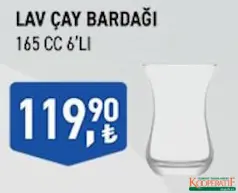 LAV ÇAY BARDAĞI 165 CC 6'LI LAV ÇAY BARDAĞI 165 CC 6'LI